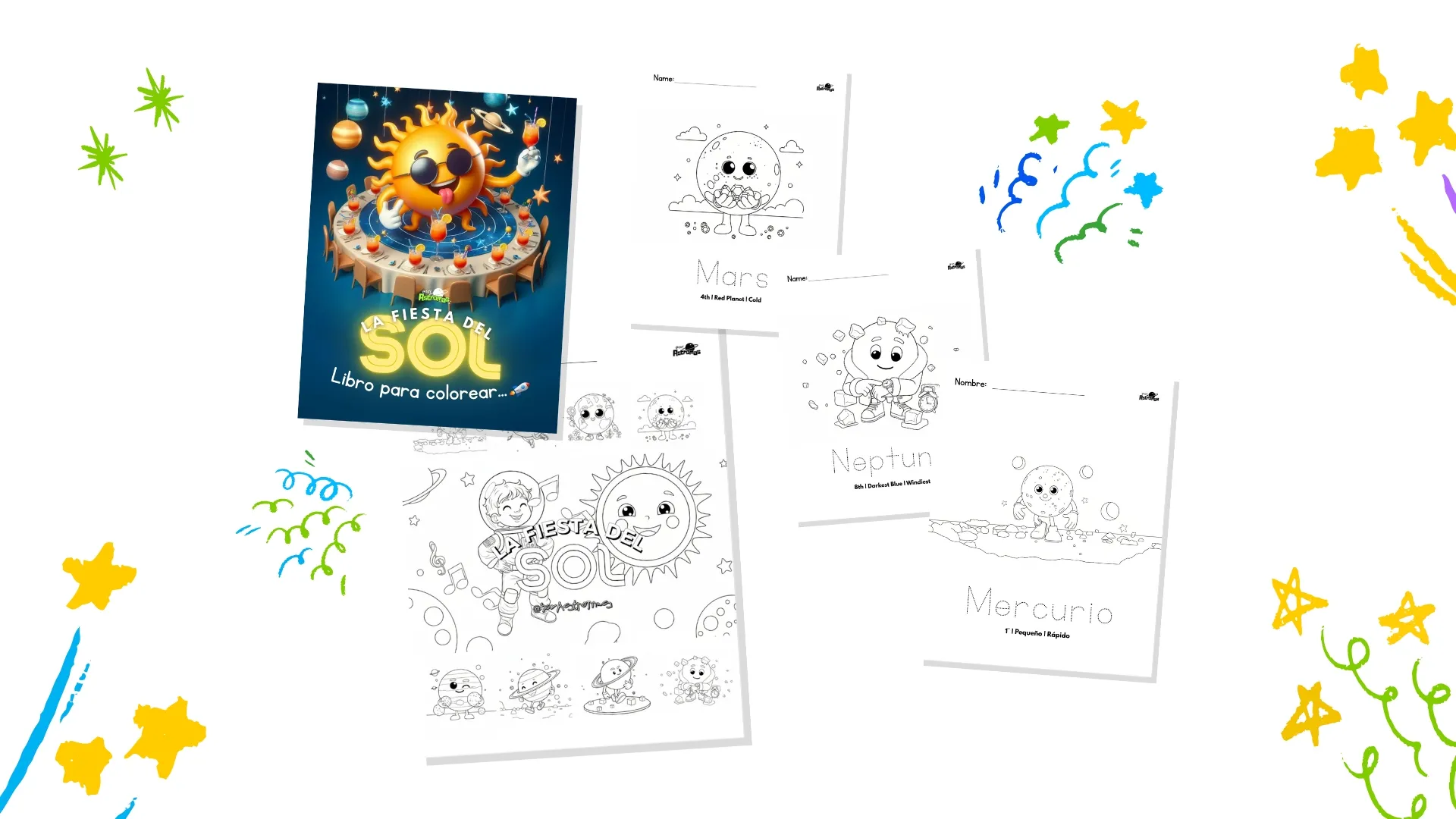 La Fiesta del Sol - Libro para colorear / Coloring Book